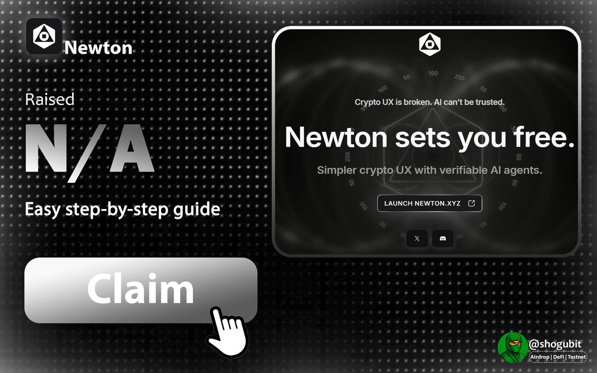 shogubit's tweet photo. Magic Newton Airdrop is easy Money!  

- Cost: FREE  
- Time: 5 min   
- Potential: $9,270+    

Follow easy guide to be Eligible with me🧵 https://t.co/UXjYlqMhjN