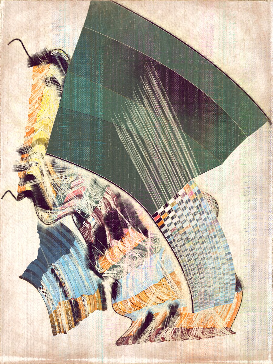 When a quilted section intersect the border by more than 5% it gets removed creating these dynamic negative spaces. A landscape in this cases ends up feeling more like a sculpture. Sometimes the best results happen when we take stuff away. However, take that to an extreme and we