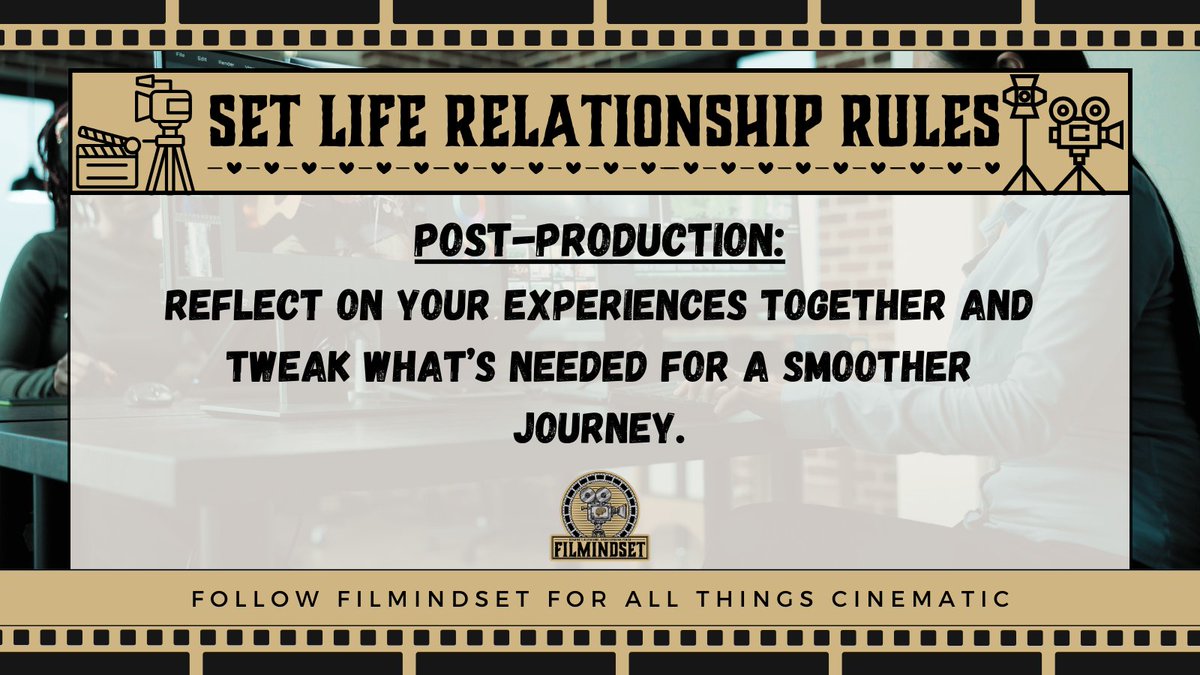 filmindset's tweet image. Review and refine your relationship! 🎬 Reflect on your experiences and make adjustments for a smoother journey together. #RelationshipReflection #LoveJourney #DatingAdvice