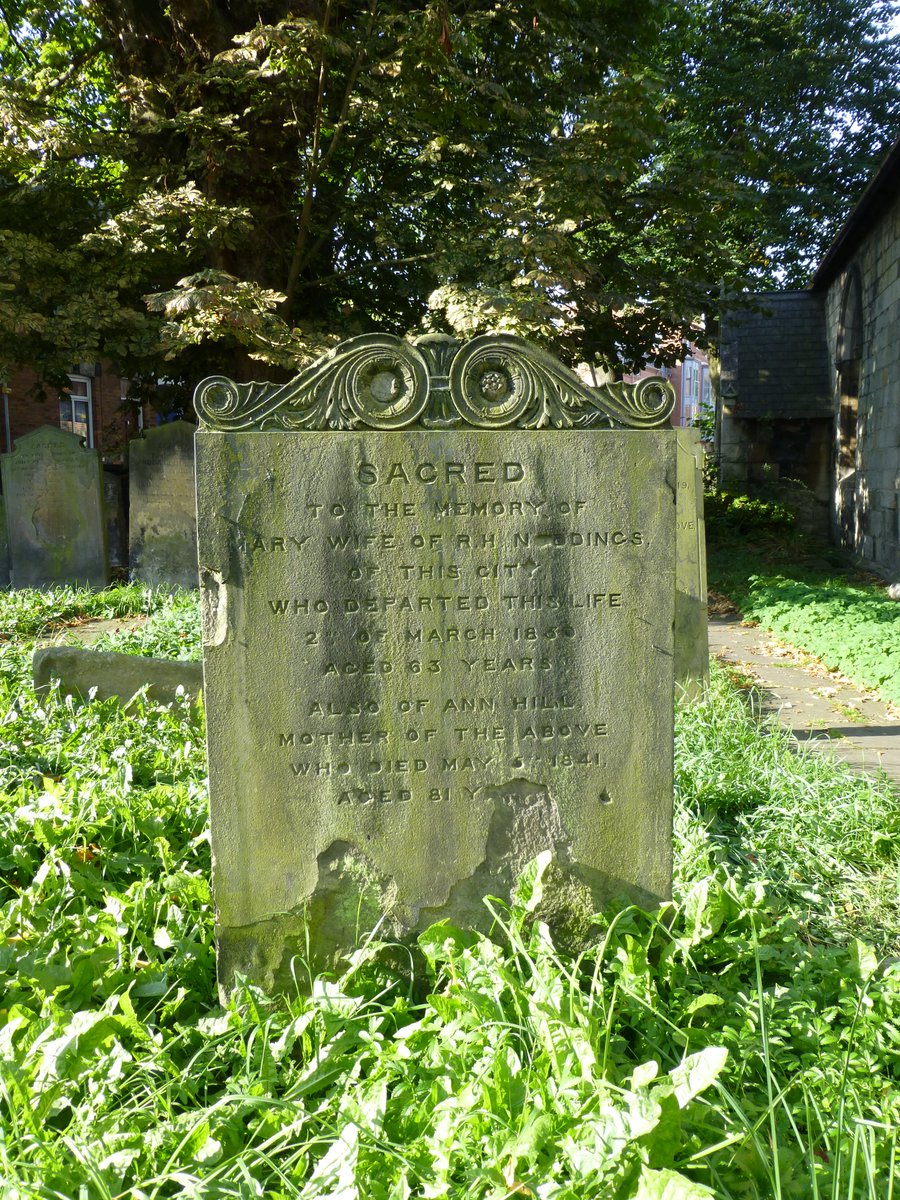 In a quiet churchyard, a weathered grave topped with a scroll and the remnents of the Yorkshire Rose leads the curious to the resting place of one Mary Noddings (1787-1850)

🪦 Parish Churchyard of St Mary Bishophill Junior. York. UK.

#GraveyardSquirrel #TombstoneThursday