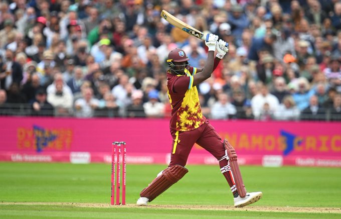 Jason Holder's explosive knock at the death helped the West Indies set a formidable target for England in Bristol 💥