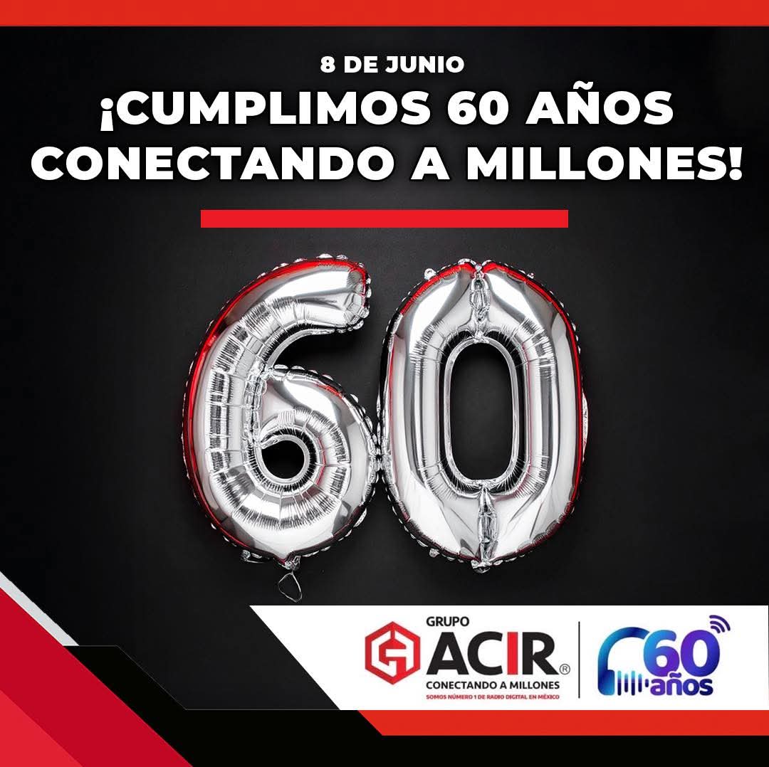 JMBN (@manolo_fm) on Twitter photo 60 Años de presencia a nivel nacional,60 Años en la radiodifusión en México con la presencia del color de la música.
Felicidades <a href="/grupoacir/">Grupo ACIR</a> <a href="/MfernandezAcir/">Manuel Fernandez</a> muchos años más de oír y sentir su música a nivel nacional 🎵🎼
Siendo líder nacional en radio En México. 60 Años de presencia a nivel nacional,60 Años en la radiodifusión en México con la presencia del color de la música.
Felicidades <a href="/grupoacir/">Grupo ACIR</a> <a href="/MfernandezAcir/">Manuel Fernandez</a> muchos años más de oír y sentir su música a nivel nacional 🎵🎼
Siendo líder nacional en radio En México.