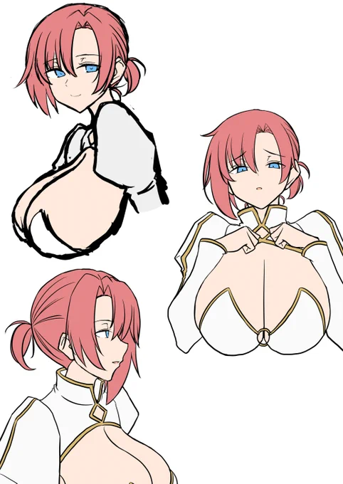 ブーディカさん練習 分け目で特徴出る感があるので嘘を交えて描いたほうがいいかもしれない
