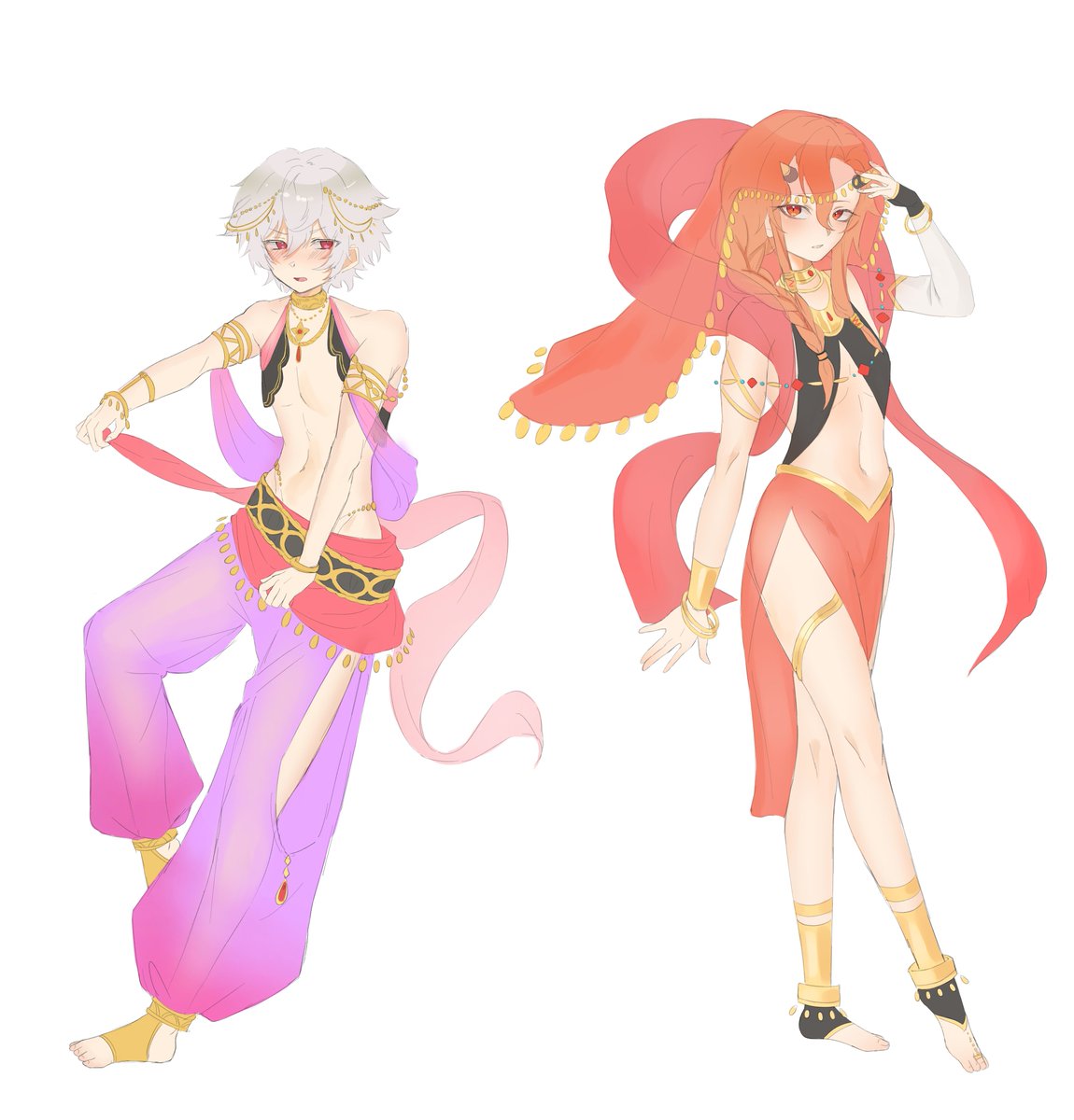 As_jikasui's tweet photo. #chunithm_art
アラビアン衣装のソロくんとエクレールさん描いてみました https://t.co/qbff10BLMY