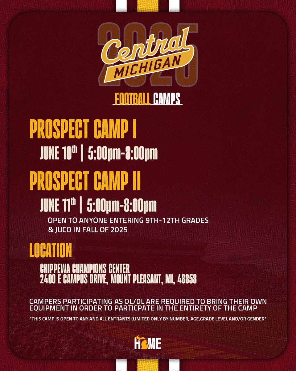 Mitchell Boeder (@mitchellboeder) on Twitter photo This week I will be attending camp June 11th at Central Michigan. <a href="/CoachHaydenMace/">Hayden Mace</a> <a href="/dillondoyle_/">Dillon Doyle</a> .
Can't Wait This week I will be attending camp June 11th at Central Michigan. <a href="/CoachHaydenMace/">Hayden Mace</a> <a href="/dillondoyle_/">Dillon Doyle</a> .
Can't Wait