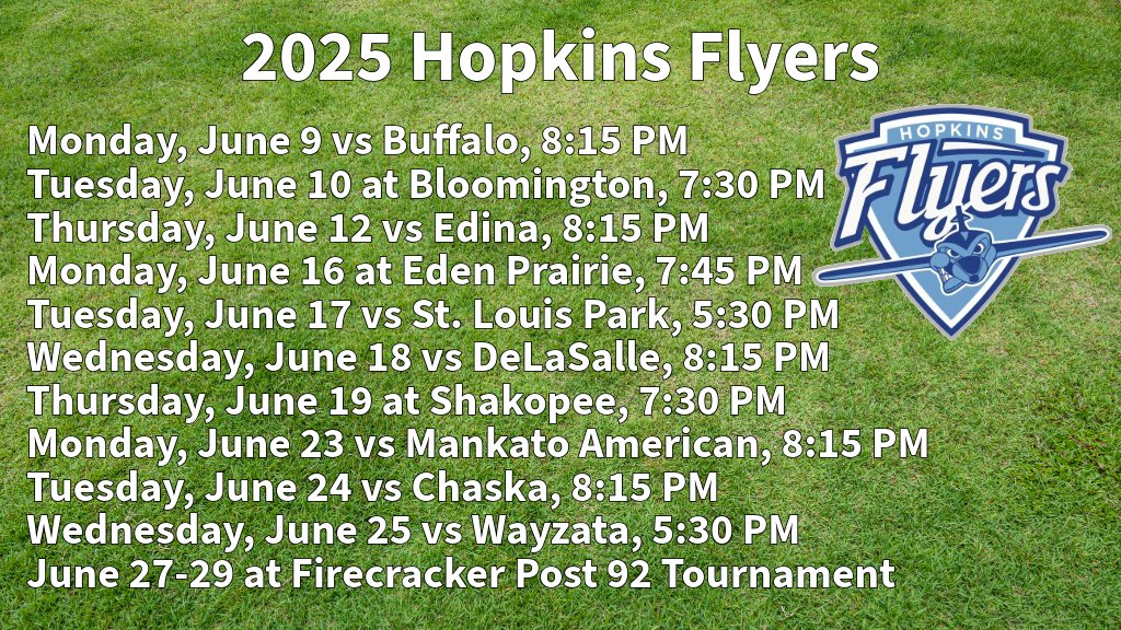 Good luck to Hopkins Flyers @HopkinsPost320 who begin their 2025 season this week! 
hopkinslegionbaseball.org/2025-schedule/