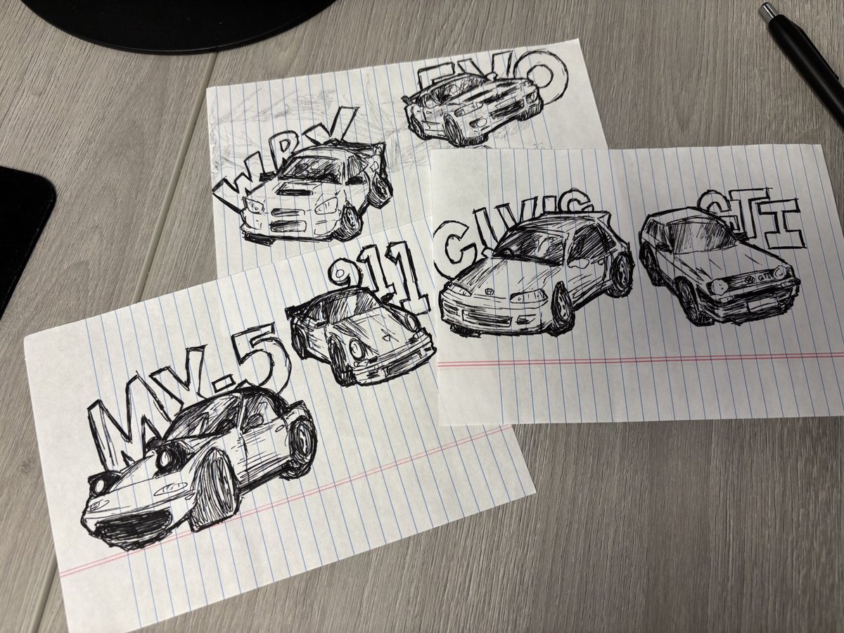 internetfiasco's tweet photo. I drew more cars at work :D https://t.co/2MOPBRRvYM