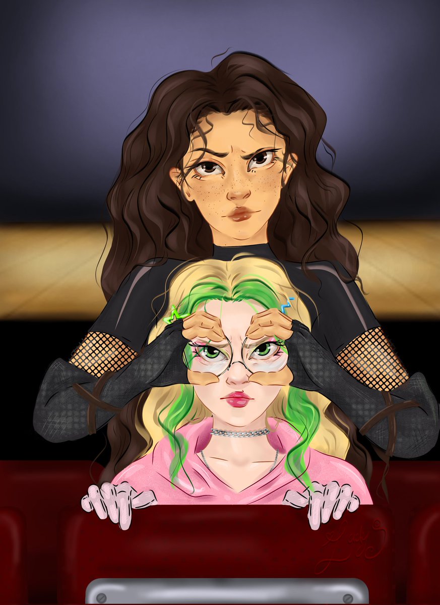 lady_s_05_'s tweet photo. Dibujito de Daya colocandole los binoculares imaginarios a Dhalia. Me pareció tan bonito el momento. Es que son muy cute. #ADOMA #ADOMASpoilers @Reah_Ofi @LiliCross_ @kalimox0 https://t.co/IjSNN9sizZ