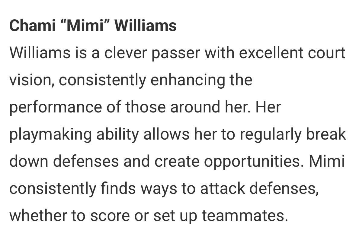 Chami “Mimi” Williams (@chamiwilliams17) on Twitter photo Ready and excited to keep working and get back to playing team ball with my <a href="/WVThunderHorton/">West Virginia Thunder S40 Horton</a> and <a href="/LadyRedDevilsB1/">Lady Red Devils Basketball</a> team. Ready and excited to keep working and get back to playing team ball with my <a href="/WVThunderHorton/">West Virginia Thunder S40 Horton</a> and <a href="/LadyRedDevilsB1/">Lady Red Devils Basketball</a> team.