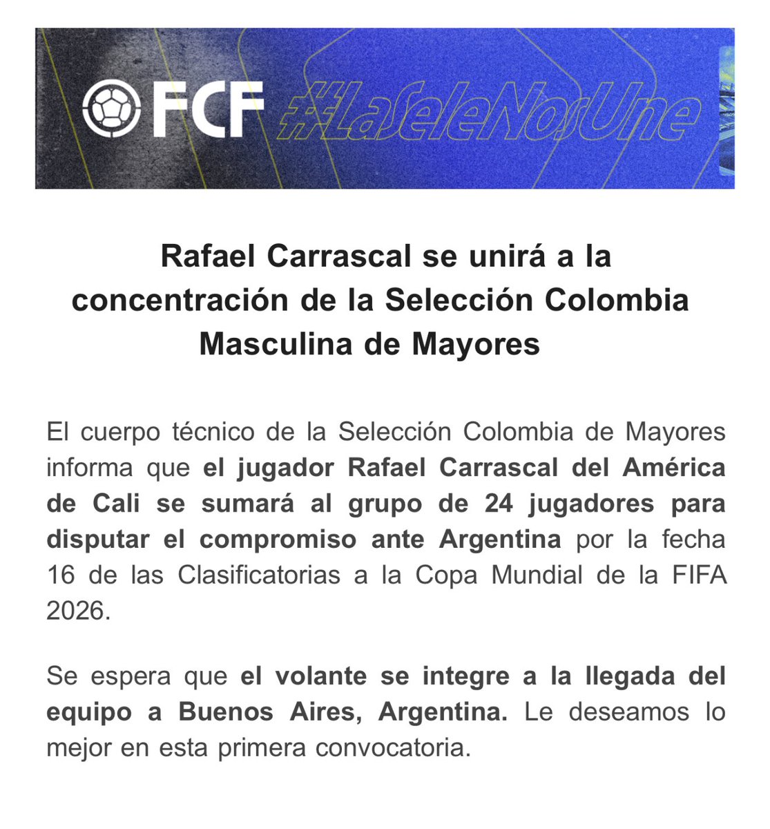 Carlos Antonio Velez (@velezfutbol) on Twitter photo Otro “meritorio “ q debió estar desde el comienzo…. Por fin se le reconoce el excelente trabajo en el <a href="/AmericadeCali/">América de Cali</a> . (supongo q es para ponerlo a jugar y no de vacaciones en pleno cuadrangular) Otro “meritorio “ q debió estar desde el comienzo…. Por fin se le reconoce el excelente trabajo en el <a href="/AmericadeCali/">América de Cali</a> . (supongo q es para ponerlo a jugar y no de vacaciones en pleno cuadrangular)