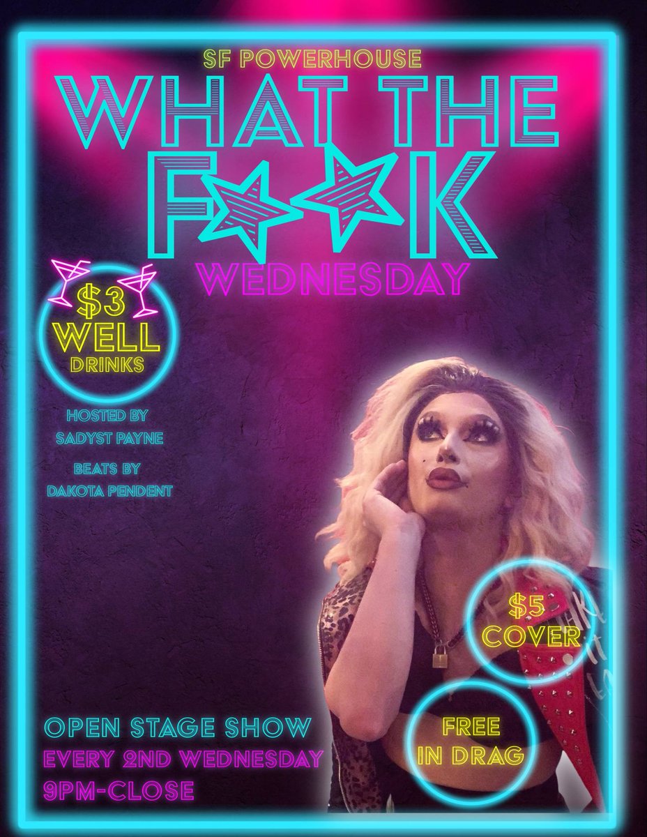 Follow your tail to PRIMAL pup dance party tonight w/Whisper and furry friends!!!  
PILLOWS DRAG Monday, CHEST &amp; What the FCK Wednesday starts the week!!!