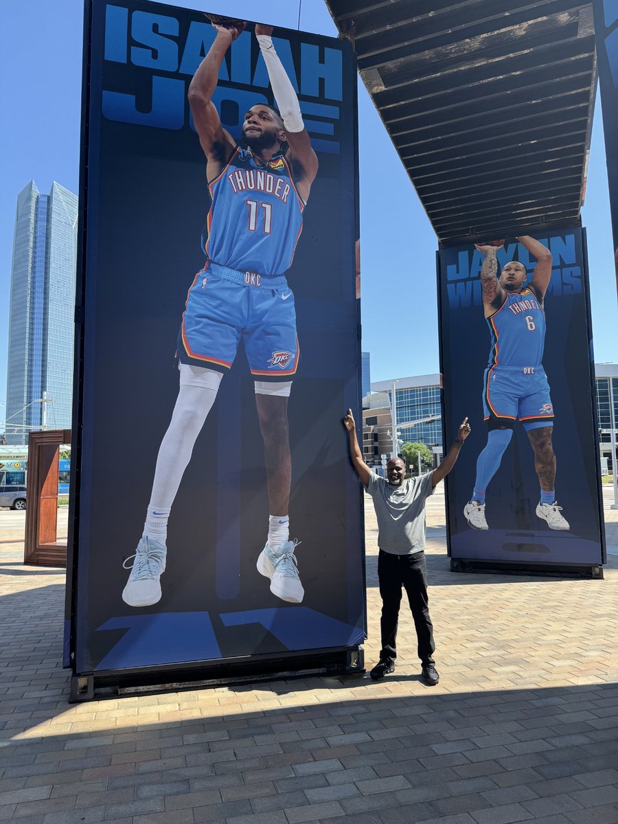 Kevin McPherson (@arhoopscoop) on Twitter photo Would ya look at that?! Just look at it!!
We got GIANT posters of Pro Hogs, FS Northside icons, & Thunder buddies Isaiah Joe <a href="/zai_joe1/">Isaiah Joe</a> & Jaylin Williams <a href="/Jay_MWilliams_/">Jaylin Williams</a> posted outside of Paycom Center in OKC!!
NBA Finals Game 2 is tonight as Thunder look to even the series ... Would ya look at that?! Just look at it!!
We got GIANT posters of Pro Hogs, FS Northside icons, & Thunder buddies Isaiah Joe <a href="/zai_joe1/">Isaiah Joe</a> & Jaylin Williams <a href="/Jay_MWilliams_/">Jaylin Williams</a> posted outside of Paycom Center in OKC!!
NBA Finals Game 2 is tonight as Thunder look to even the series ...