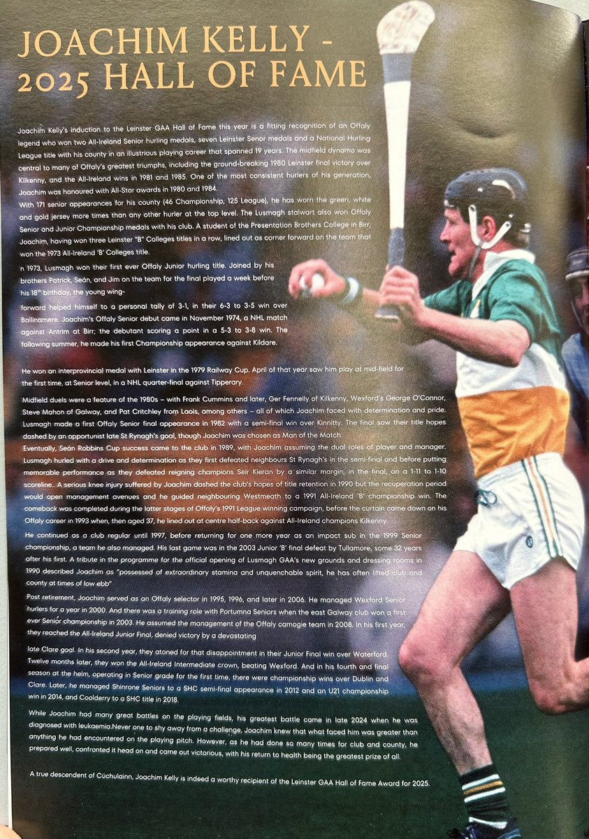 Great to see the great Joachim today as he was inducted into the Leinster Hall of Fame.