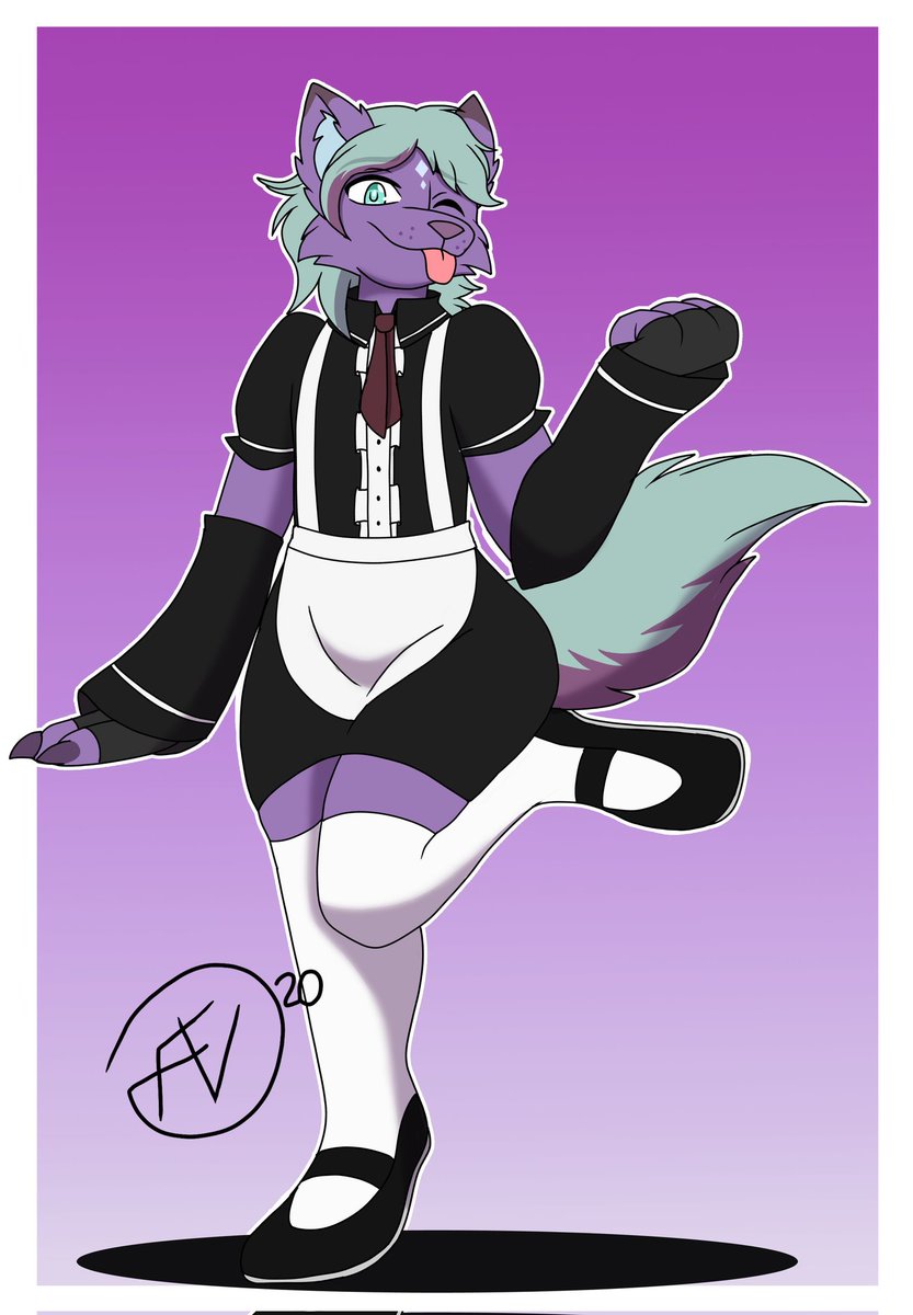 Maid outfit 3/?  OC belongs to
<a href="/JustinAllenDel3/">JustinAllen💙</a>
#maidmeme #furry