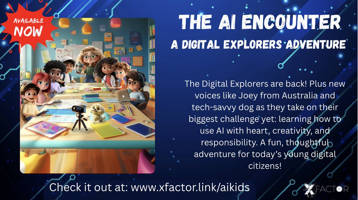 MatthewXJoseph's tweet image. The AI Encounter is here!
The Digital Explorers return for their biggest adventure yet navigating the wild world of AI with heart, humor, and help from a new Aussie friend 🇦🇺.
Perfect for young readers learning to use tech wisely!
Check it out: xfactor.link/aikids
@YaritzaV_…