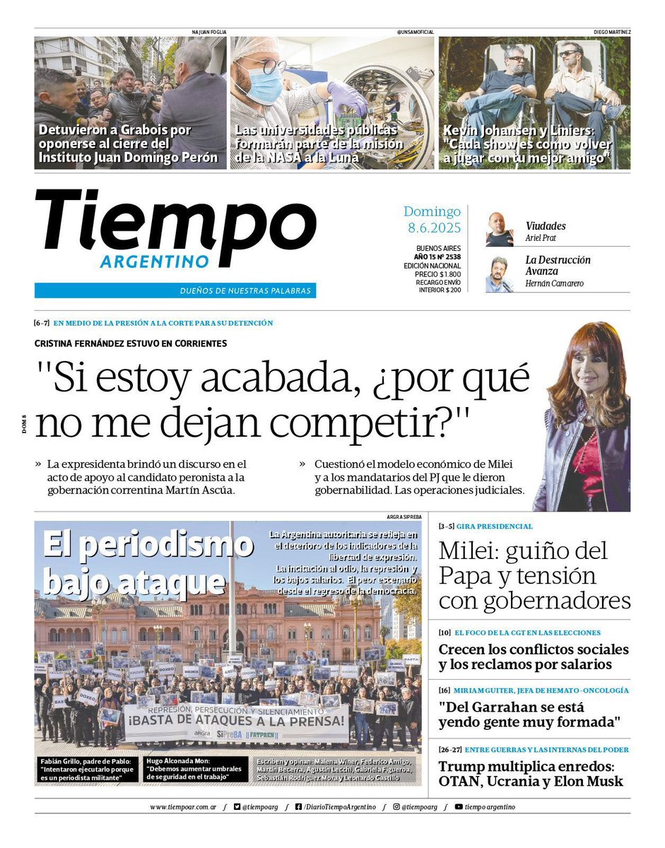 Agu Lecchi (@agulecchi) on Twitter photo ✍️PRECARIZADOS Y PERSEGUIDOS PERO ORGANIZADOS Y EN LUCHA
En <a href="/tiempoarg/">Tiempo Argentino</a> escribí sobre este 7 de junio que nos encuentra con salarios de pobreza y un ataque sin precedentes del gobierno.
Pero no nos victimizamos. Salimos a luchar y tenemos propuestas.
tiempoar.com.ar/ta_article/pre… ✍️PRECARIZADOS Y PERSEGUIDOS PERO ORGANIZADOS Y EN LUCHA
En <a href="/tiempoarg/">Tiempo Argentino</a> escribí sobre este 7 de junio que nos encuentra con salarios de pobreza y un ataque sin precedentes del gobierno.
Pero no nos victimizamos. Salimos a luchar y tenemos propuestas.
tiempoar.com.ar/ta_article/pre…