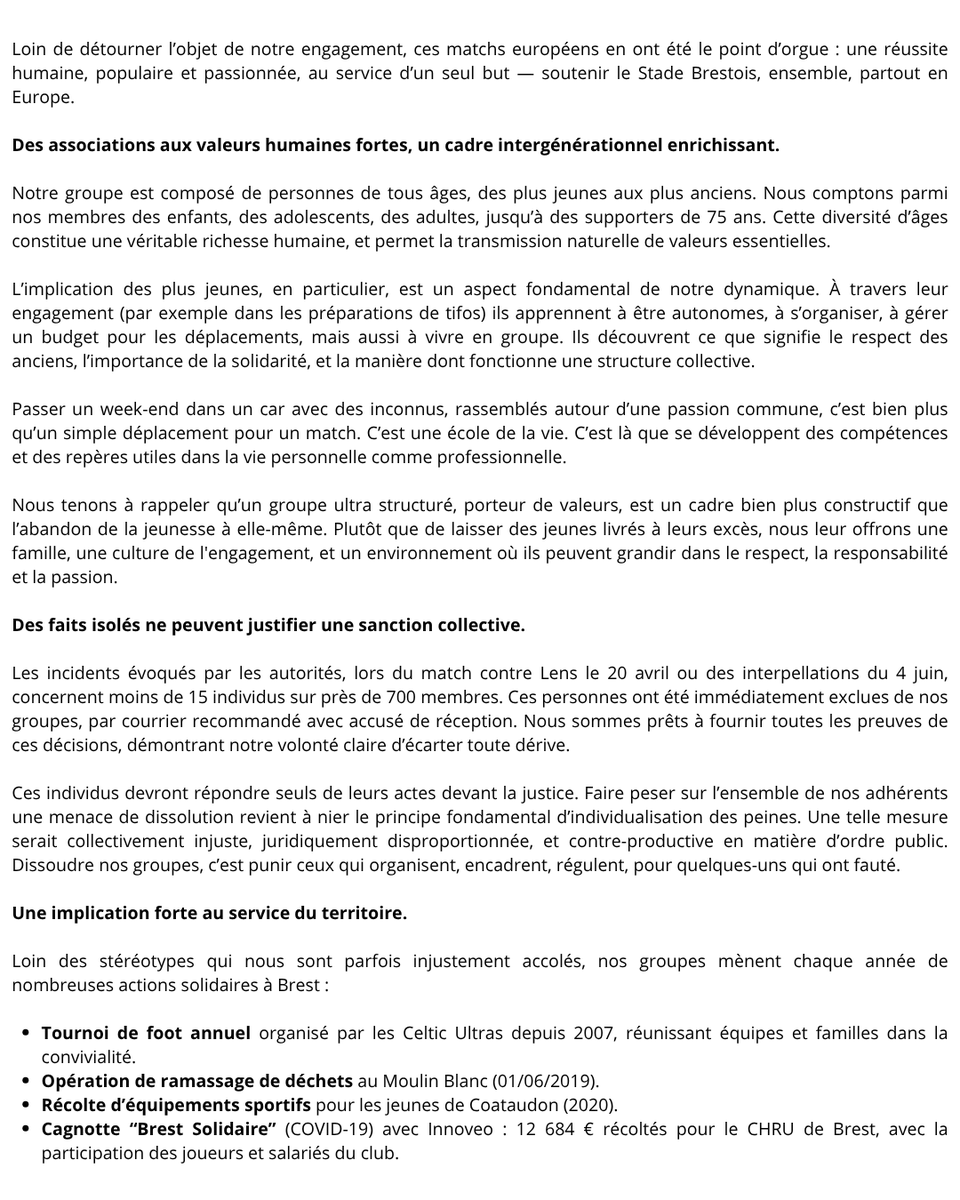 Ub90C's tweet image. [Communiqué officiel des Celtic Ultras 2001 et des Ultras Brestois 1990 du 08/06/2024].