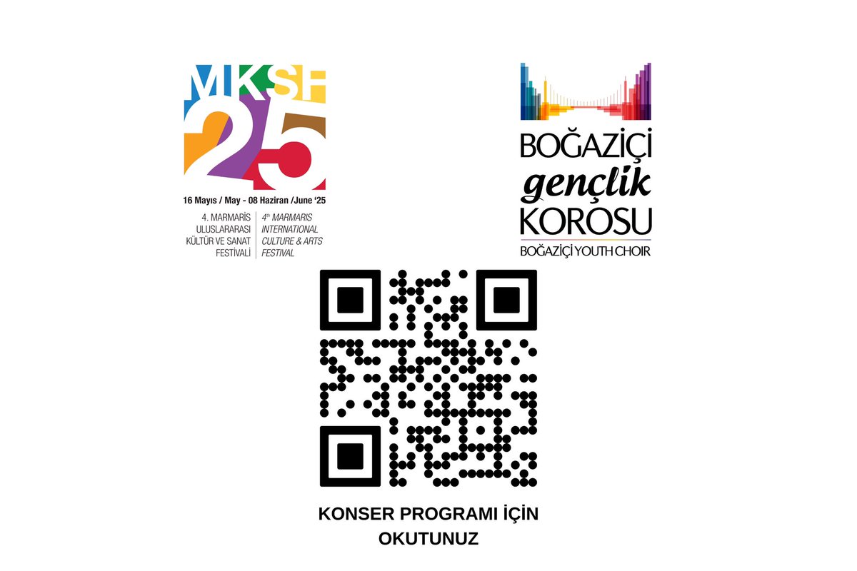 Bu akşam Marmaris Amfitiyatro'da gerçekleşecek konserimizin programı için görseldeki QR kodunu okutabilirsiniz. 🤳