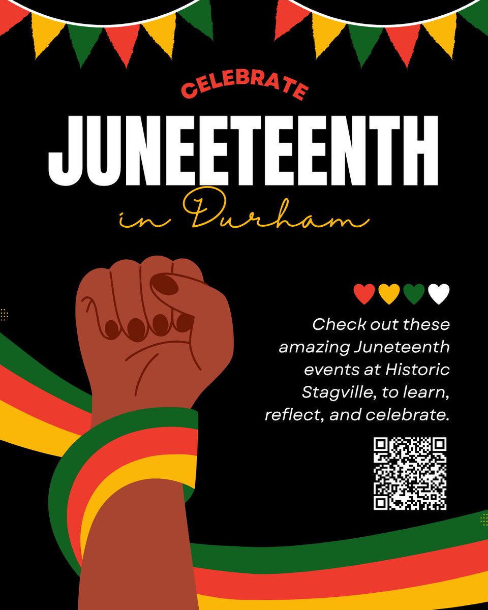 Museum of Durham History (@durhamhistory) on Twitter photo โค๏ธ๐๐ This Juneteenth, weโre celebrating freedom, resilience, and community in Durham! Join the incredible events at Historic Stagville,โhonoring the legacy of freedom and the strength of those who lived and labored at Stagville. Find out more on their website โค๏ธ๐๐ This Juneteenth, weโre celebrating freedom, resilience, and community in Durham! Join the incredible events at Historic Stagville,โhonoring the legacy of freedom and the strength of those who lived and labored at Stagville. Find out more on their website