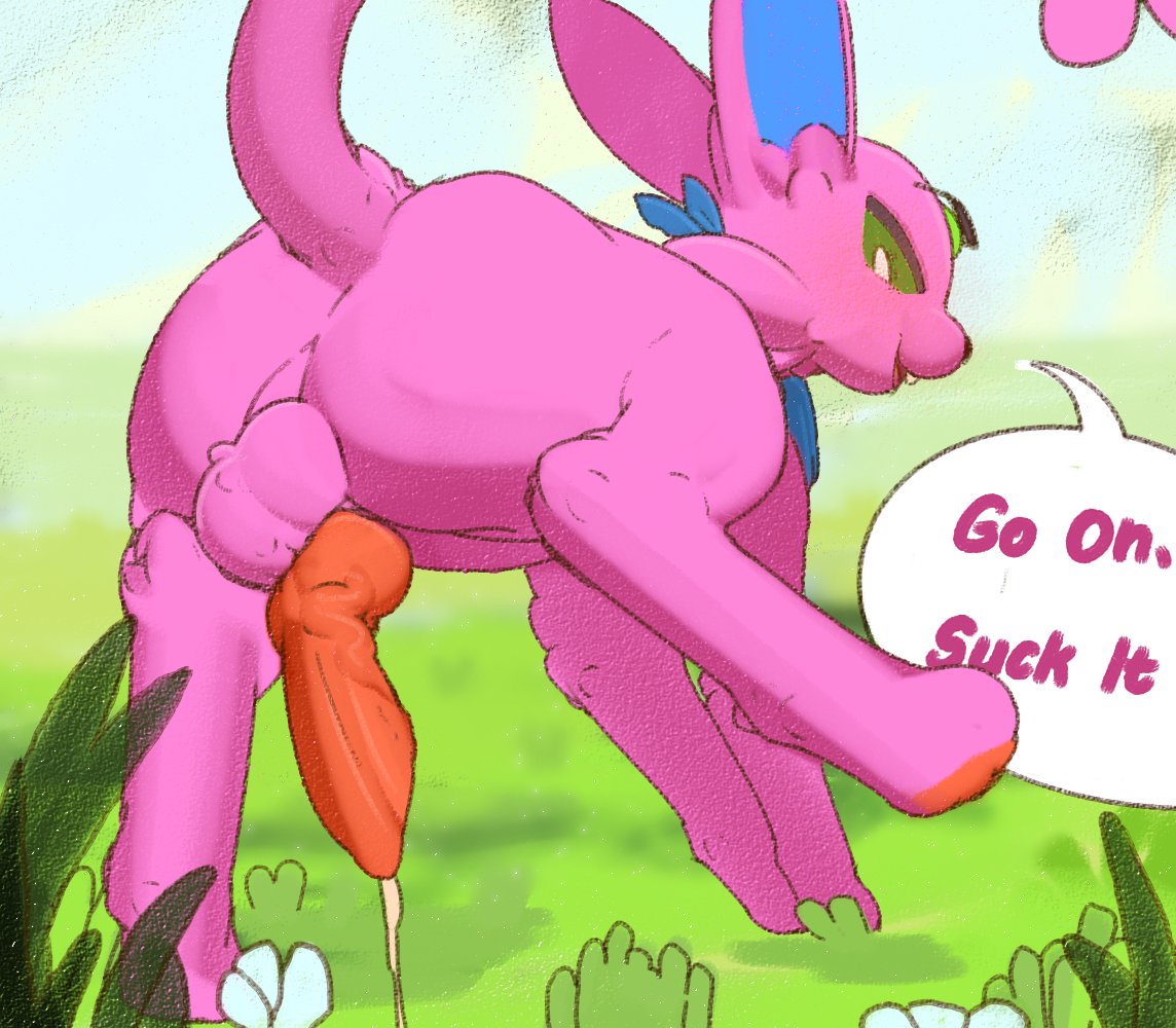 (NSFW Commission) Espeon dick with complimentary espeon cum