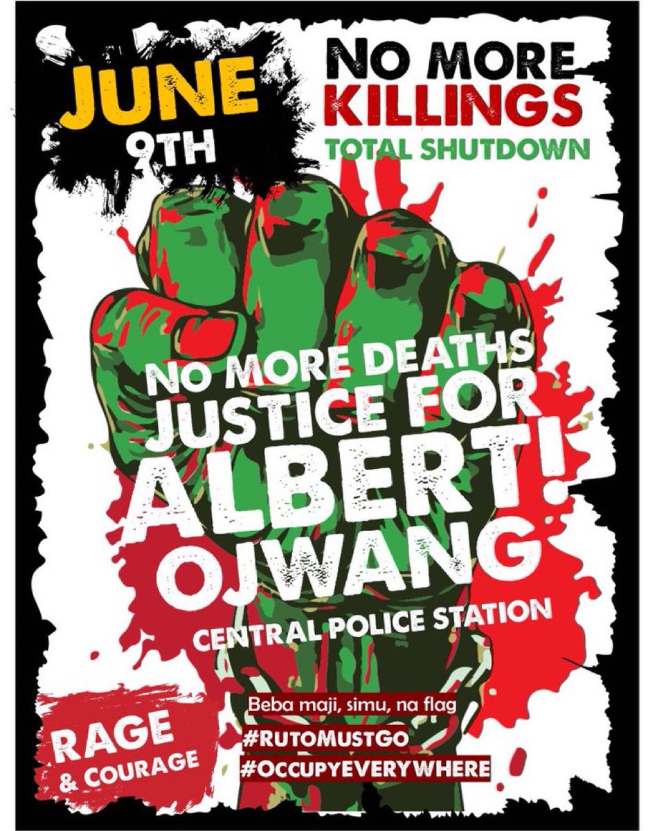 Tomorrow we disrupt our normal activities to join other comrades in the city to demand justice for Albert Ojwang and end of Police Brutality. Justice Must be served.