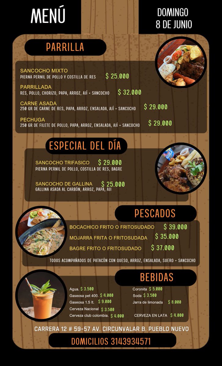 Quieres un plan familiar para hoy domingo El Fandango Restaurante te ofrece Sancochos, parrilladas y mucho más Carrera 12 # 59-57 Av Circunvalar O pide tu domicilio 📲 3143934571 #Barrancabermeja