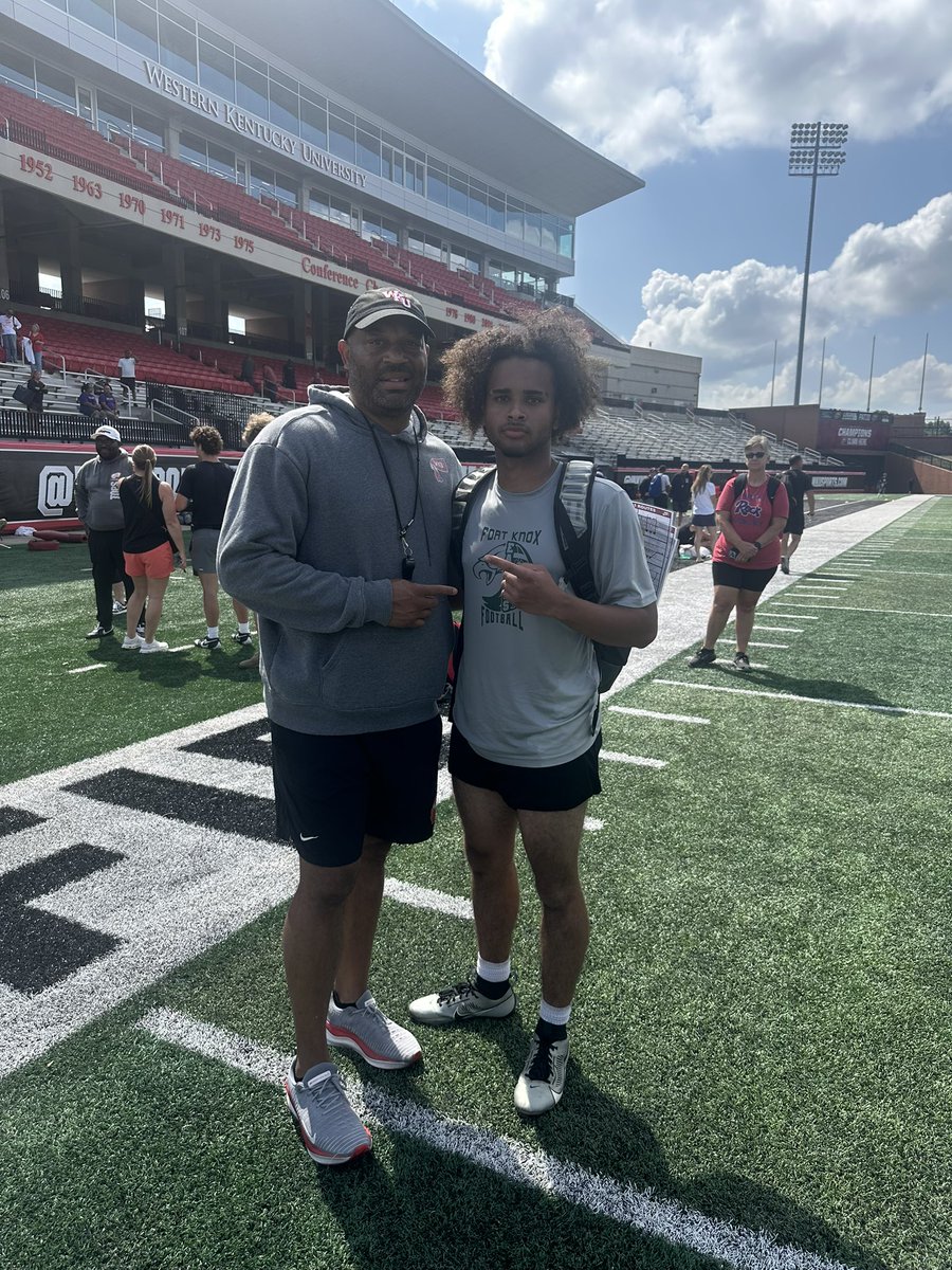 Glad I was able to attend the WKU Prospect Camp today!! Thank you coaches for the opportunity 🙏🏽
<a href="/BryanApplewhite/">Coach B Applewhite</a> <a href="/Coach_Helton/">Tyson Helton</a> <a href="/WKUFootball/">WKU Football</a>