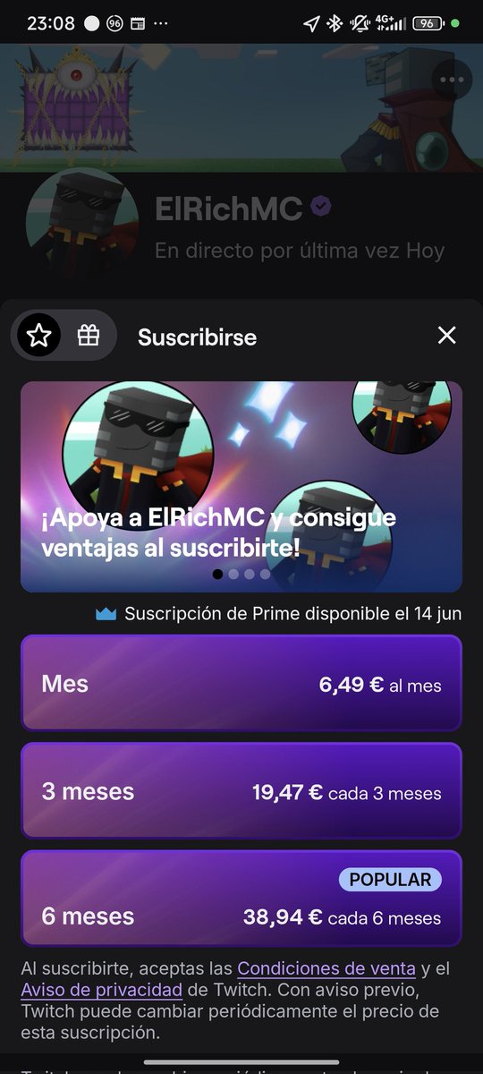 EloyPWR2's tweet photo. @TwitchES he perdido mis beneficios como sub pero no puedo usar el prime hasta el 14. @ElRichMC parece que Twitch se niega a que te dé mi sub https://t.co/XsNQdl0lxN