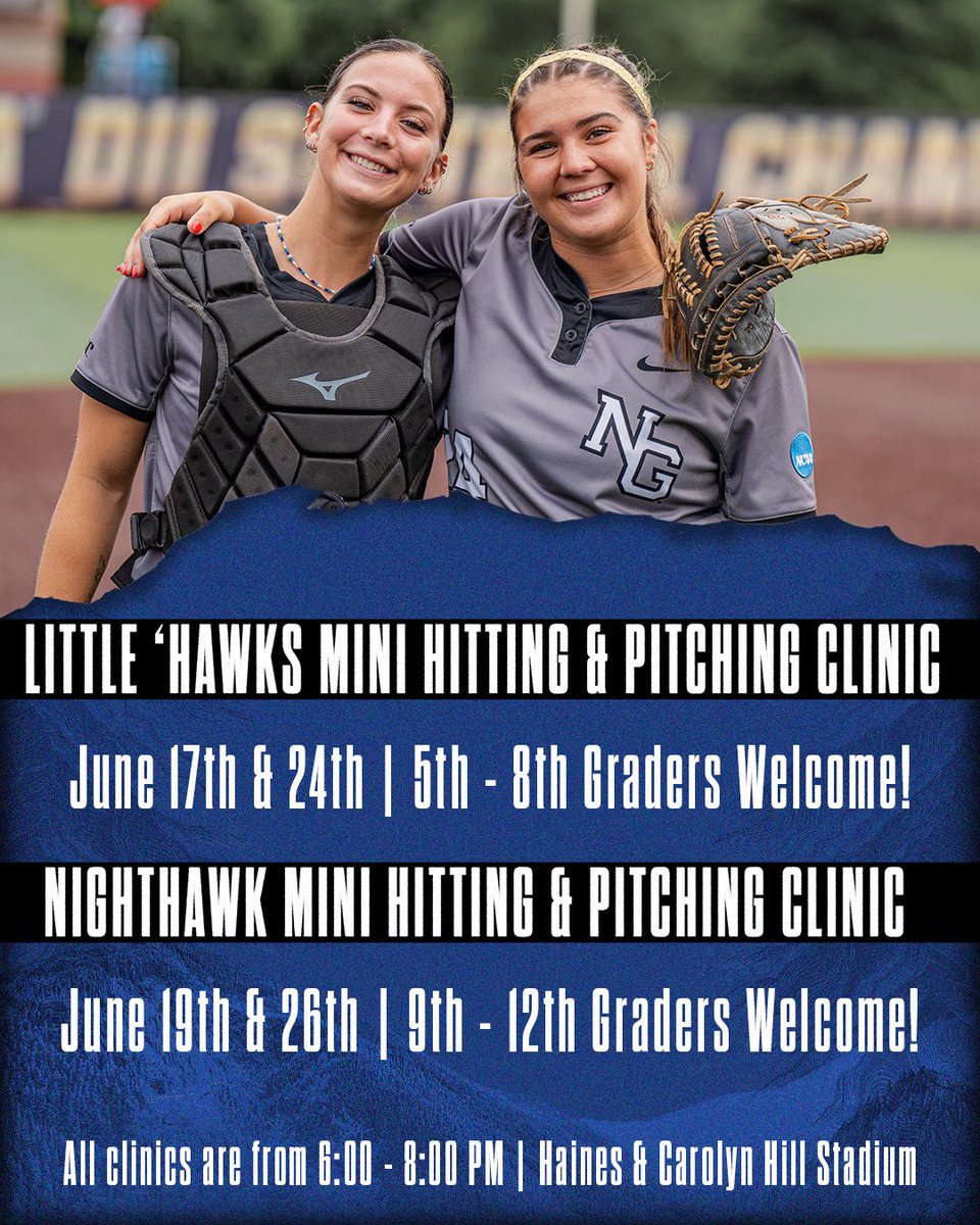 Multiple Opportunites to learn from staff &amp; players 🥎 #GoNighthawks

Register : ungathletics.com/sports/2014/5/…