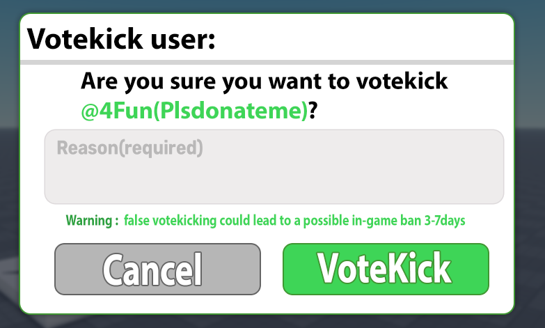 k5y1n's tweet image. What if pls donate added a votekick ui?
--
Likes + Retweet are much appreciated💖
#RobloxDevs | #RobloxDev | #RobloxUI | #Plsdonate