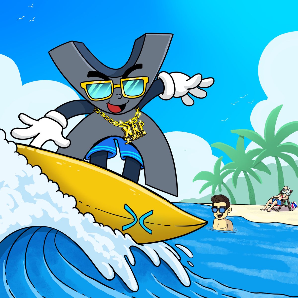 The XRP Summer vibes are electric! The "X" genie shreds waves while David chills, living the dream with XRP riches. Surf’s up, worries down!  

Let’s go baby!!! It’s printin SZN🏝️🏝️🏝️
#XRPSUMMER $XRPS