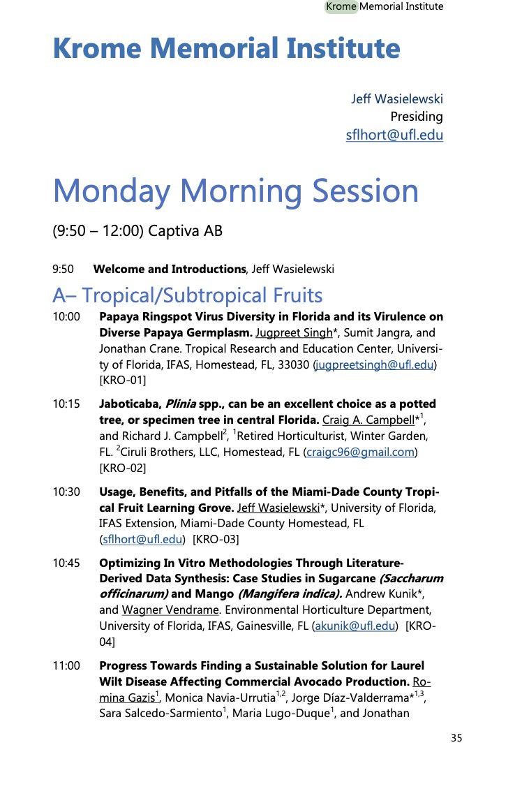 Tropical Plant Clinic & Research Lab (@clinicplant) on Twitter photo Don't miss the awesome talks on tropical fruit crops! 🥑🍊🥥🍍🥭Including one on #avocado #aguacate #laurelwilt given by <a href="/fungindrublic/">Jorge Ronny Díaz Valderrama</a> representing the lab 🤓and one on #pitaya #pitahaya #dragonfruit by Jonathan Crane.
<a href="/FSHS_Hort/">FSHS</a> <a href="/FPSFloridaPhyt1/">FPS_FloridaPhytoPath</a> <a href="/UFPlantPath/">UF/IFAS Plant Pathology Department</a> <a href="/UFTropical/">UF IFAS Tropical Research and Education Center</a> Don't miss the awesome talks on tropical fruit crops! 🥑🍊🥥🍍🥭Including one on #avocado #aguacate #laurelwilt given by <a href="/fungindrublic/">Jorge Ronny Díaz Valderrama</a> representing the lab 🤓and one on #pitaya #pitahaya #dragonfruit by Jonathan Crane.
<a href="/FSHS_Hort/">FSHS</a> <a href="/FPSFloridaPhyt1/">FPS_FloridaPhytoPath</a> <a href="/UFPlantPath/">UF/IFAS Plant Pathology Department</a> <a href="/UFTropical/">UF IFAS Tropical Research and Education Center</a>