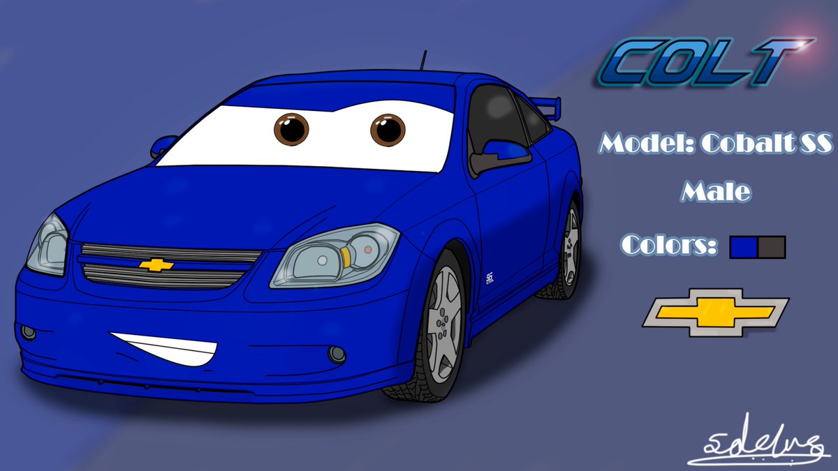 Sdelux06's tweet photo. After some days, here it is! 

Introducing Colt, the Colbat SS! My new OC
He will soon appear in a project I'm working on, but why not draw him first?

#digitalart #Chevrolet #originalcharacter #oc #living_machine #livingmachine #car https://t.co/A2TtlAAtT2