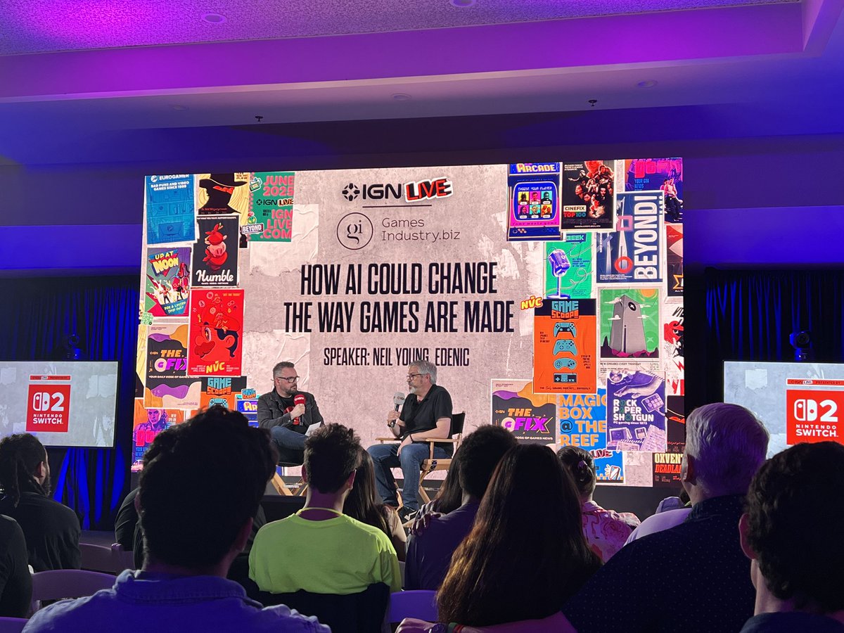 PeerIGN's tweet image. Hear @ncyoung speak about How AI Could Change the Way Games Are Made. Industry panel by @GIBiz l hosted by @jwhdavison right now at #ignlive