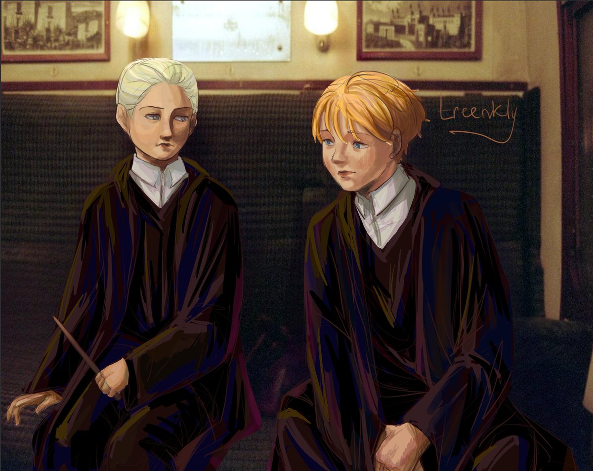 treenkly_art's tweet photo. My OC is HARD with #DracoMalfoy, check it out. 
#HarryPotter #art #Hogwarts https://t.co/2fI5z9tjw1