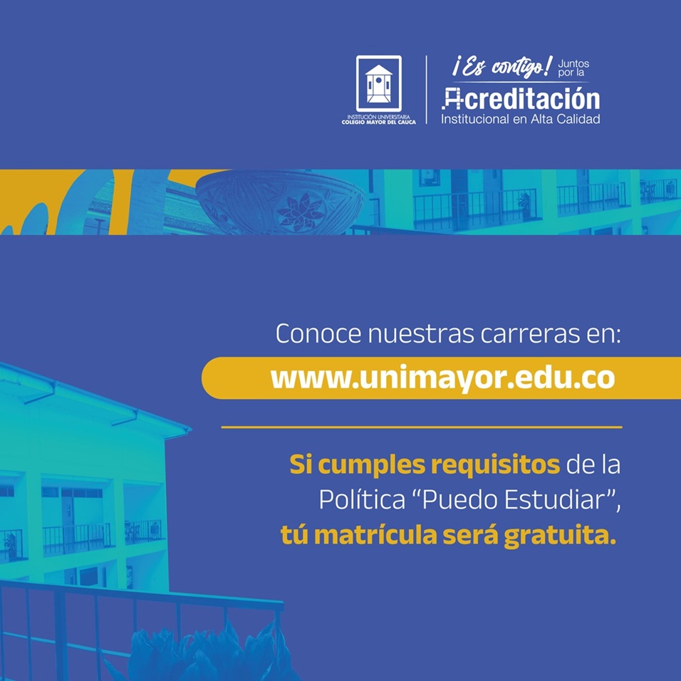 👩‍🎓 Tú eliges el camino y nosotros te acompañamos en esta trayectoria académica. 👨‍🎓 Visita nuestro portal institucional para obtener más información sobre nuestros programas, beneficios, facilidades o incentivos para el pago de tu matrícula.
📲 unimayor.edu.co