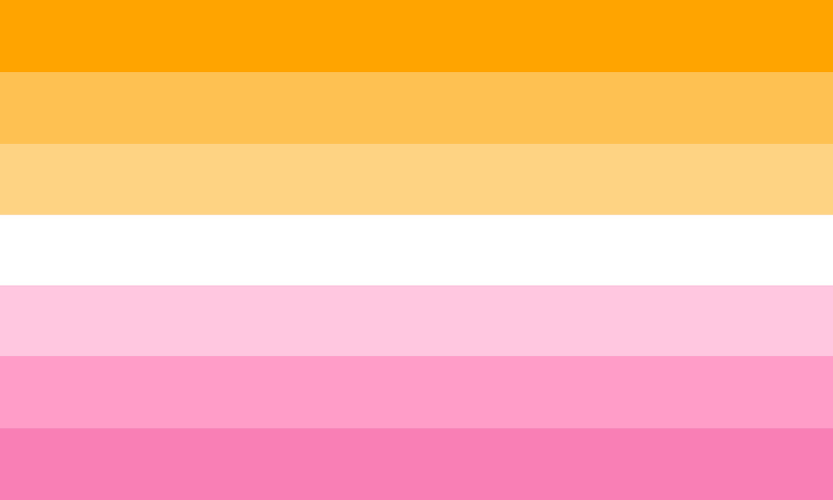 qifreyism's tweet photo. HAPPY PRIDE MONTH TO THE MILGRAM COMMUNITY!!! heres the lesbian flag picked from the yunomappi colors since they got liek... the perfect colors for it 🧡🩷

#0206_m https://t.co/qbMLlEiQMA