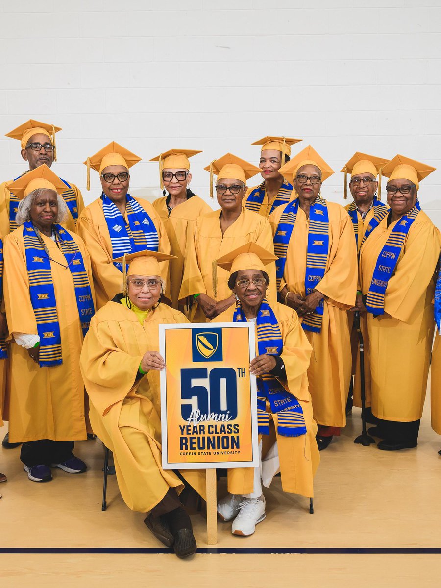CoppinStateUniv's tweet photo. From study sessions to commencement caps 🎓 — best friends are made at Coppin. Tag your Eagle bestie &amp; let them know how much they mean to you on #NationalBestFriendsDay 💙💛 #CoppinState #CSUEagles #BestFriendsDay #Bmore https://t.co/HOmyg3CgrA