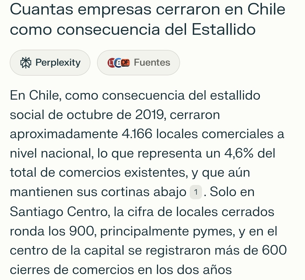 Sabían que 4.166 locales, es decir, un 5% del total nacional, cerraron definitivamente a raíz del "Estallido"?
