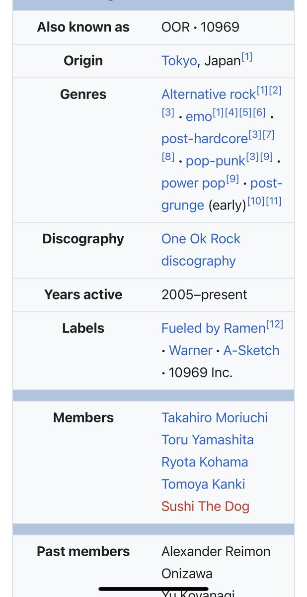 米ツアーの歴史を振り返りたくて年代を調べてたら、こっちのwikiでは、5人目のワンオクのメンバーがいるわ…
うん、いるかも5人目

#ONEOKROCK
