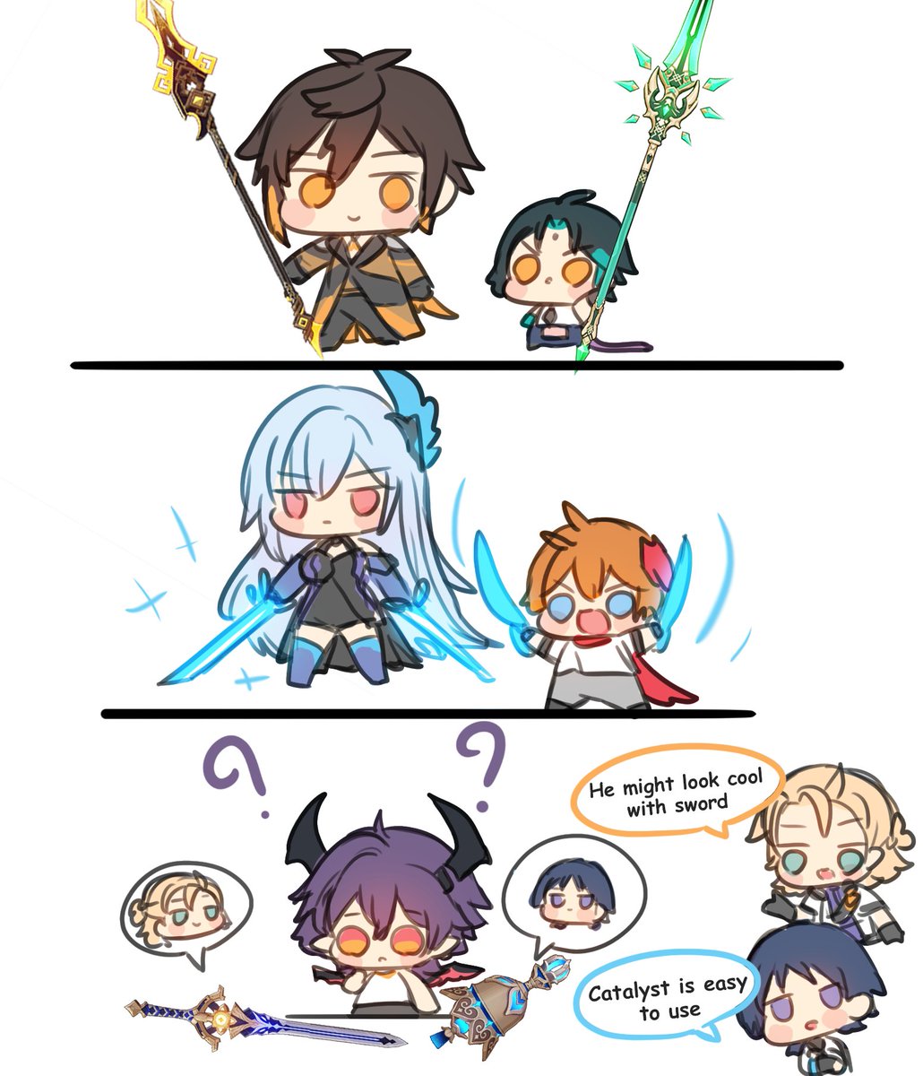 😅 #skirk #childe #tartaglia #zhongli #xiao #durin #scaramouche #albedo 