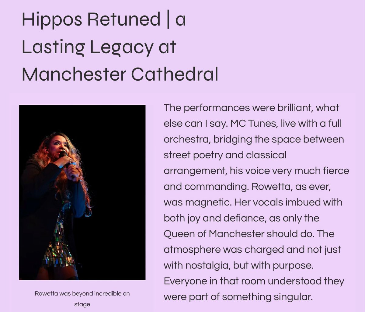 Beautiful review of Hippos Retuned at Manchester Cathedral by Francesca Melia for <a href="/AcidRainUK/">Acid Rain</a> 

Read Full Review: acidrainuk.com/post/hippos-re…