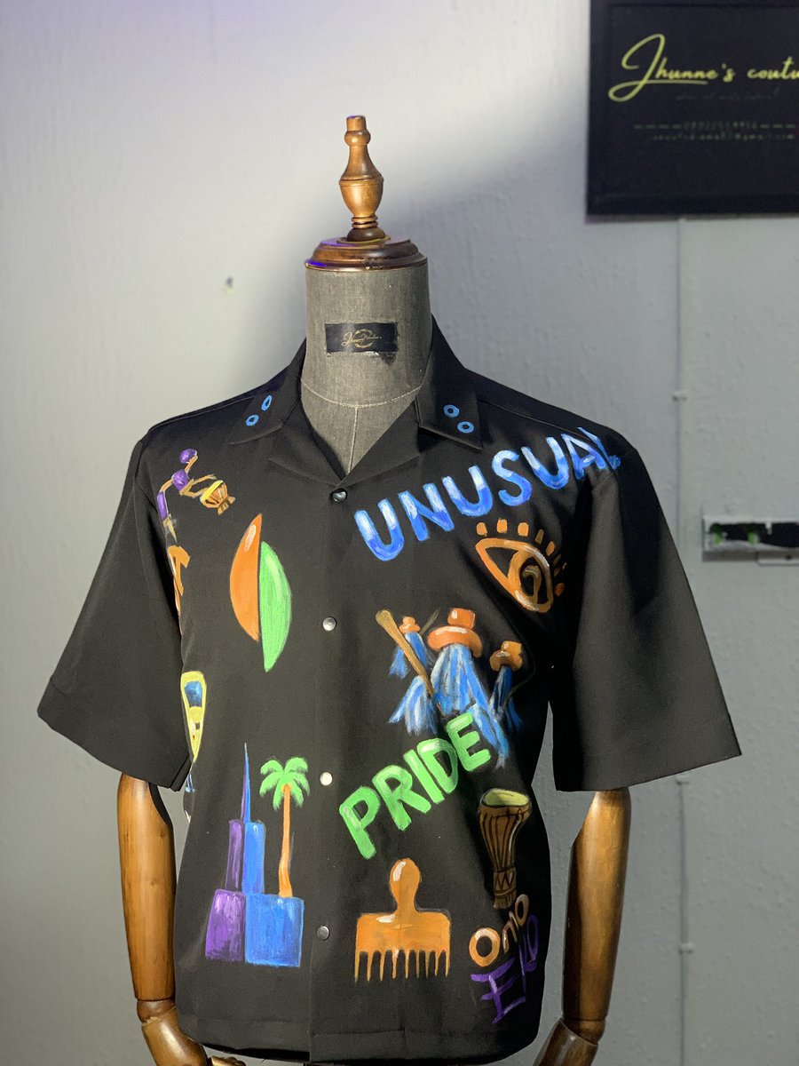 JHUNNESCOUTURE's tweet photo. If you ain’t wearing this shirt then know you’re wearing singlet  🙂‍↕️argue with your keypads 🌚😂 till you come get yours 🌚🧵

Hand painted tailored shirt is the bomb 💣! 

#2025BTSFESTA #LYKN #Straw #bespoke #FashionAndCrypto https://t.co/6kYSBhnAUE