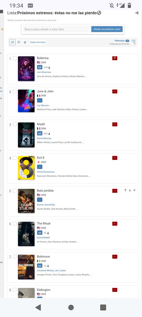 Ya podemos quitar Ballerina de esta lista, porque ya la he visto