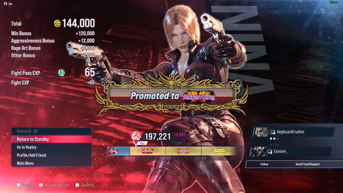 KeyCrush1305's tweet image. Got to Tekken King a few days back. But I am posting it now 😅. 
I am glad I got to the rank where I left in S1.