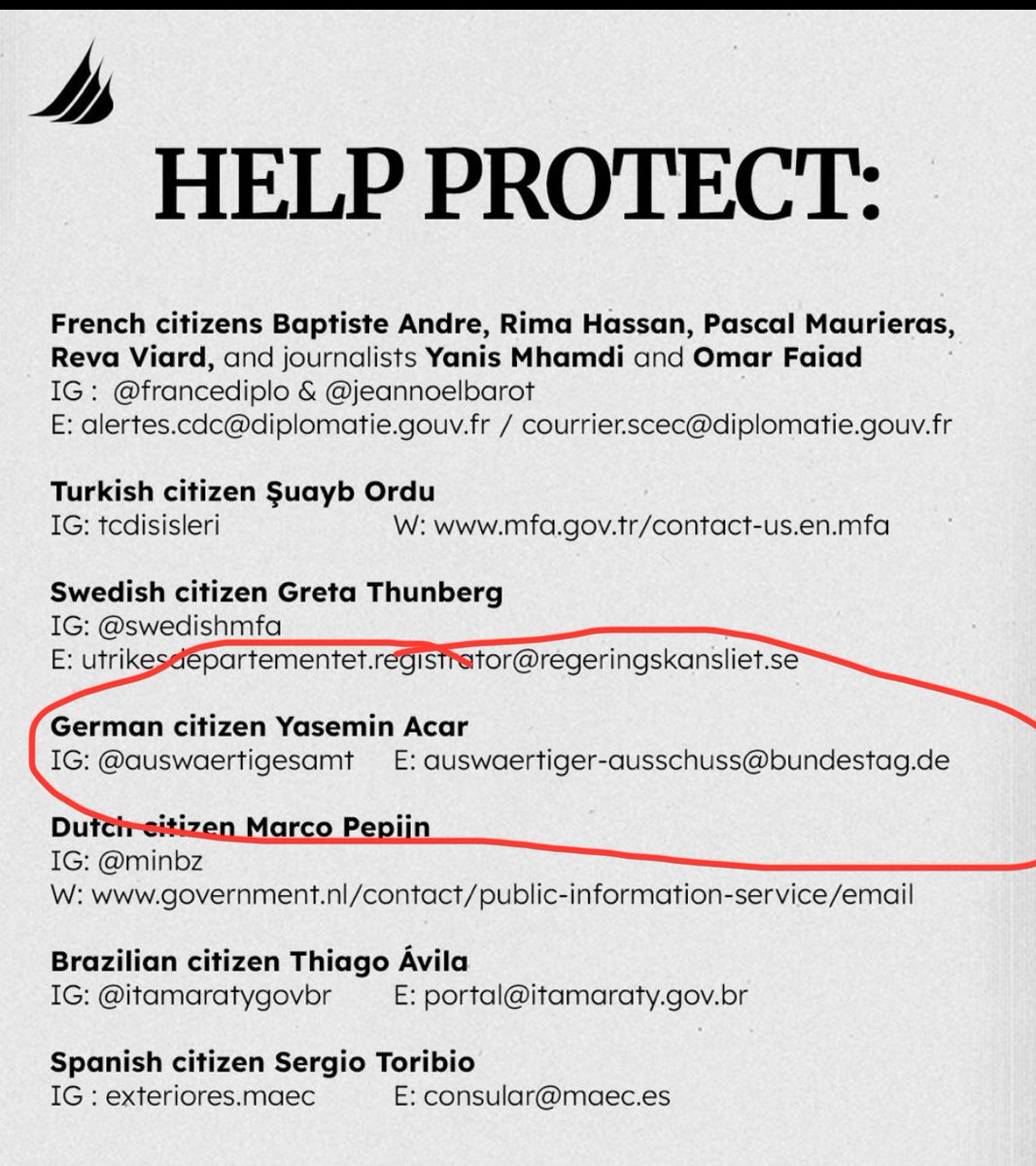 Charlotte (@fraublondgut) on Twitter photo Wieso hat eine der Antisemiten auf der Flottila um Greta Thunberg eine Email Adresse vom auswärtigen Ausschuss des Bundestages ?
Yasemin Acar .
<a href="/AuswaertigesAmt/">Auswärtiges Amt</a> Wieso hat eine der Antisemiten auf der Flottila um Greta Thunberg eine Email Adresse vom auswärtigen Ausschuss des Bundestages ?
Yasemin Acar .
<a href="/AuswaertigesAmt/">Auswärtiges Amt</a>