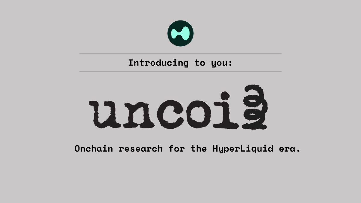 Uncoilhype's tweet image. Introducing Uncoil Hype
Cutting through noise. Tracking Hyperliquid.
We decode protocols, trace flows, and deliver fast, sharp insights.
For builders and thinkers chasing what’s next, this is your edge.
Hyperliquid.