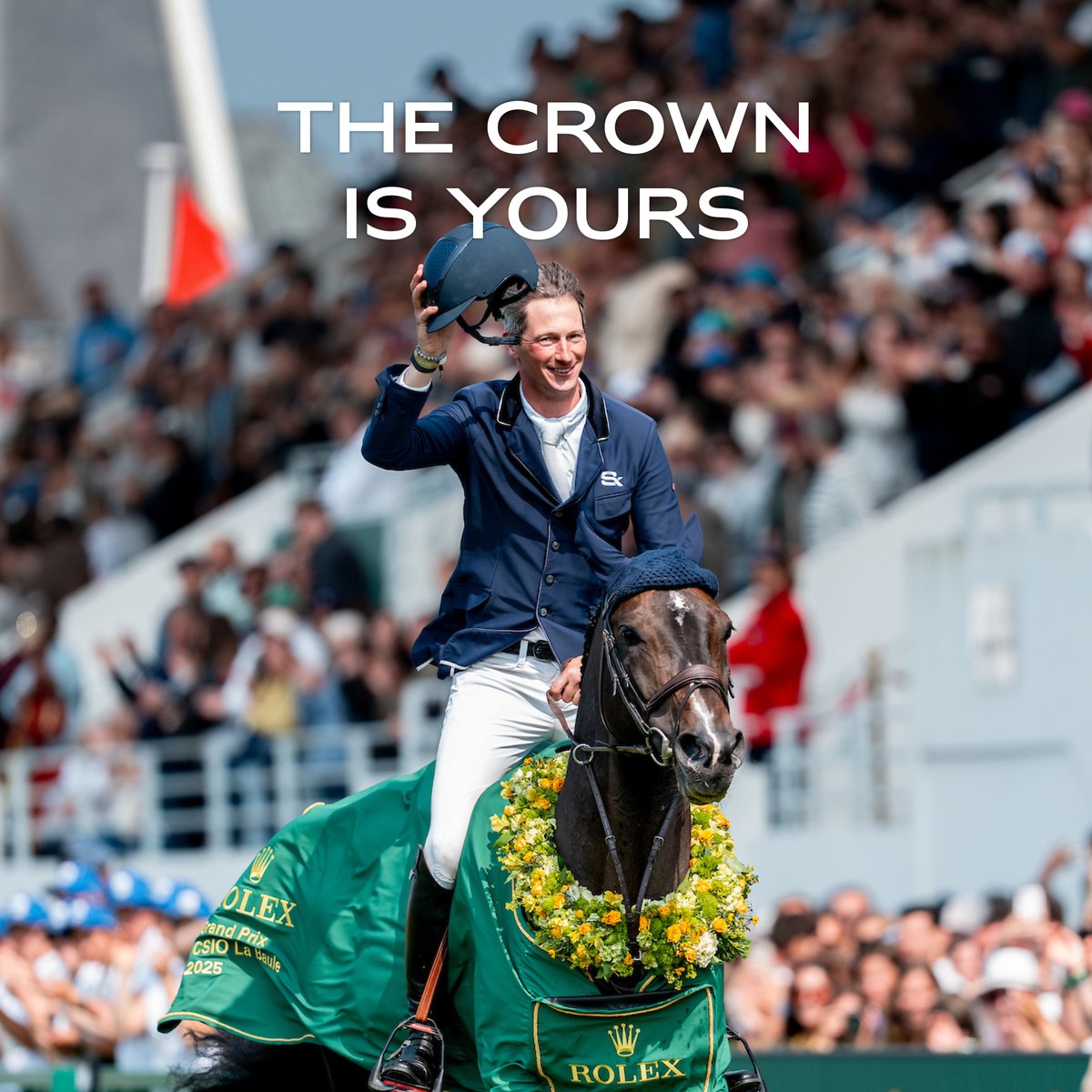 Congratulations Daniel Deusser and Otello de Guldenboom on a 1st victory at the CSIO5* Rolex Grand Prix Ville de La Baule, a Rolex Series event. The crown is yours. #RolexFamily #Reachforthecrown