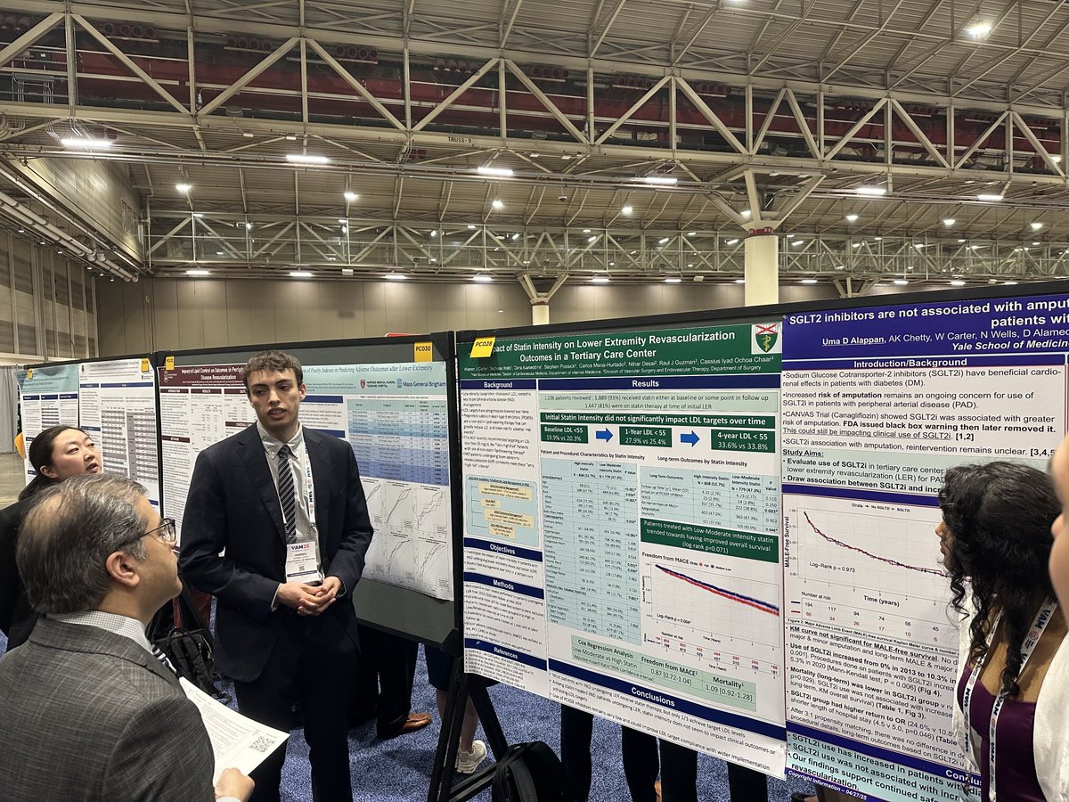 MdChaar's tweet image. Yale medical students in action at the heart of the action at VAM2025