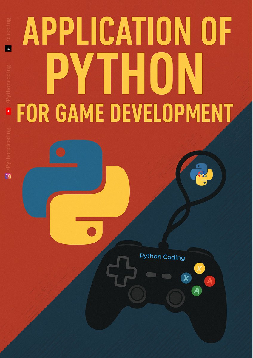 clcoding's tweet image. APPLICATION OF PYTHON FOR GAME DEVELOPMENT
pythonclcoding.gumroad.com/l/ofanr
